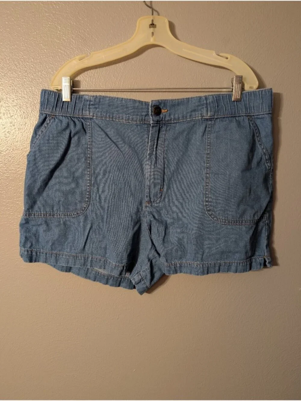 Lee Premium Quality Comfort Elastic Waist Denim Shorts Women's Size 18 Medium 18